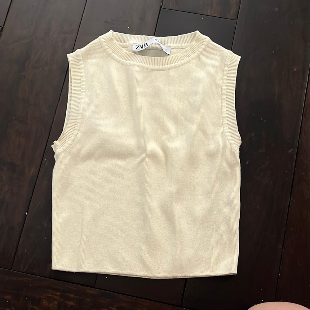 Zara Cream Sleeveless Top